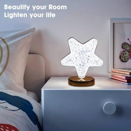 Touch-Control Crystal Lamp USB Rechargeable, Brightness Modes