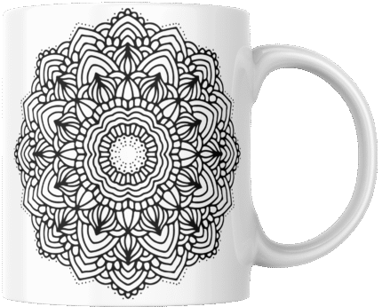 Mandala Printed Ceramic Mug | Coffee Mug | Tea Mug | Milk Mug | Designer Mug | 330 ml, Microwave & Dishwasher Safe | Mug for Kids | Mug for Friend, Birthday Gift